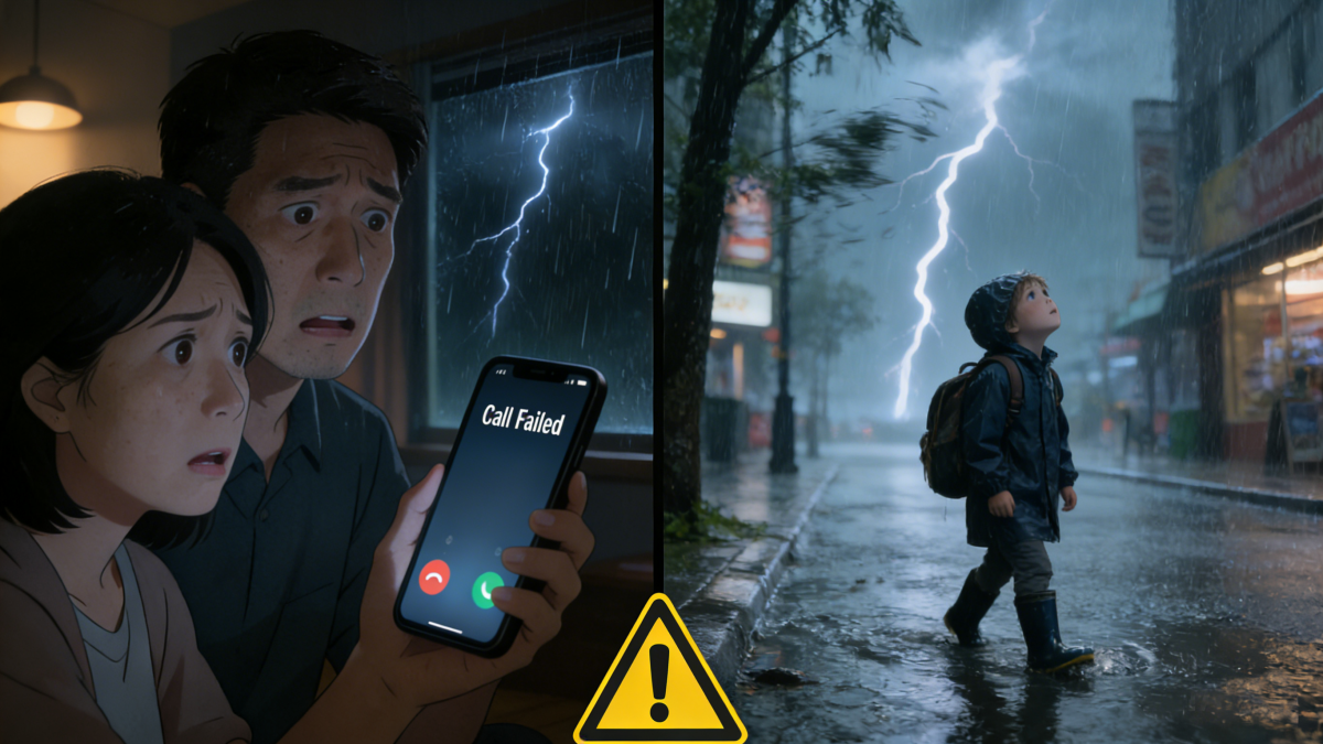 child unreachable during severe weather